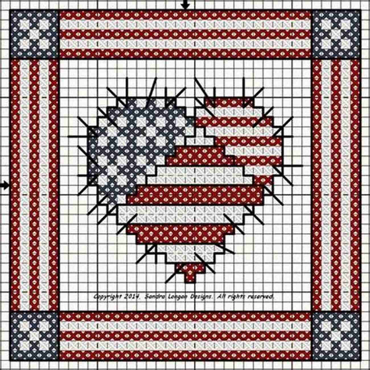 4th Of July Patriotic Cross Stitch Pattern 4th Of July Patriotic Cross Stitch Pattern: Printable Black White And Color Charts DMC Floss