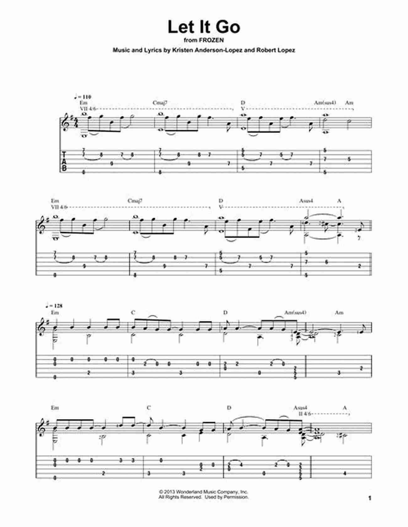 Chords For Let It Go On Solo Guitar Disney Songs Beginning Solo Guitar: 15 Songs Arranged For Beginning Chord Melody Style In Standard Notation And Tablature