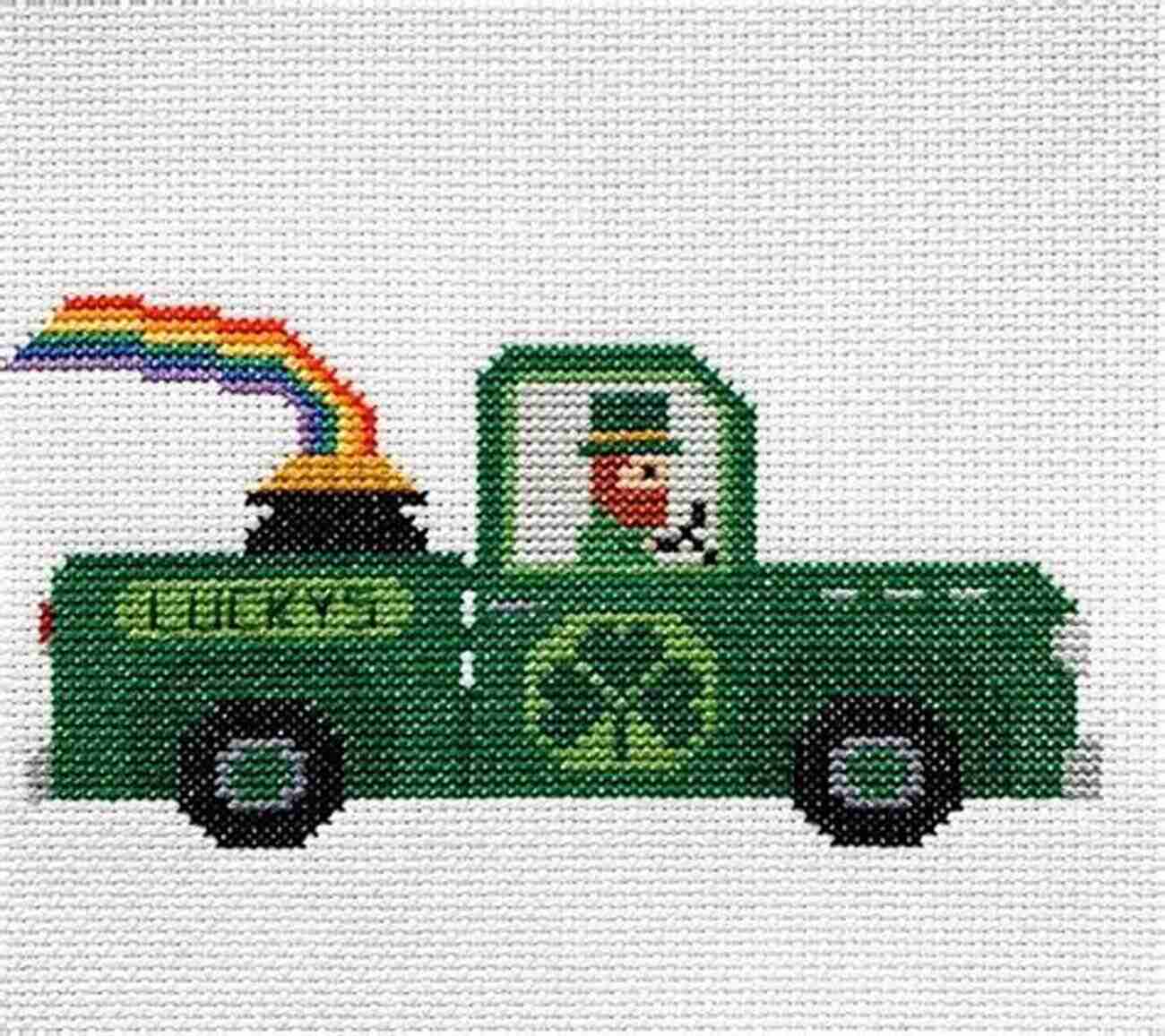 Finished St Patricks Truck Cross Stitch St Patricks Truck Cross Stitch Pattern PDF