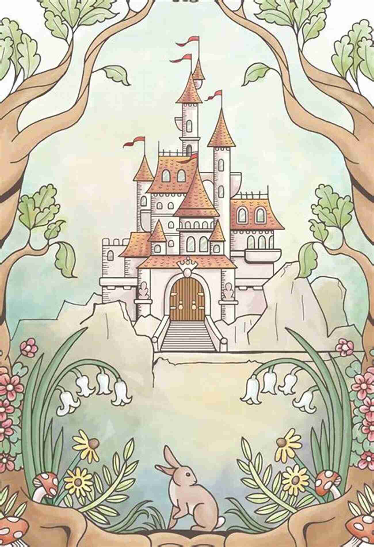 Illustration Of An Enchanted Castle With Children And Magical Creatures How The Raccoon Got His Mask: Modern Childrens Rhymes (Chlidren S Story Books)