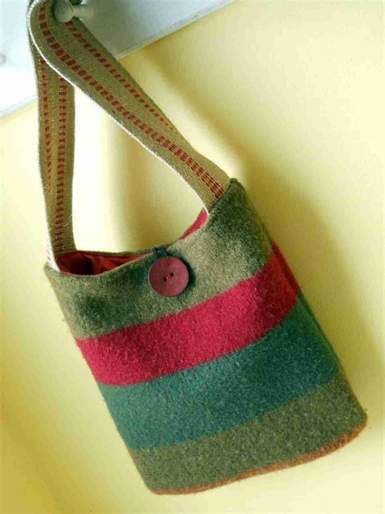 Knit Felted Tote Bag With Colorful Stripes Four Felted Bags: Knit And Crochet Patterns For Felting