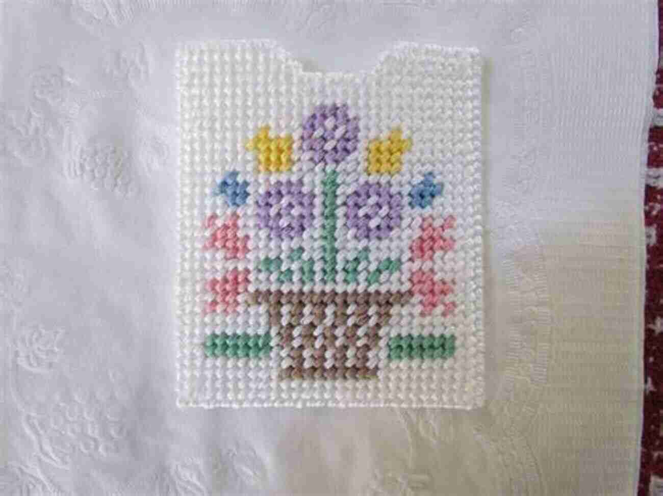 Plastic Canvas Gift Card Holder With Embroidered Flowers Plastic Canvas Gift Card Holders