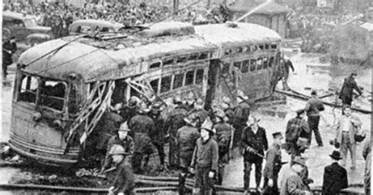 The Green Hornet Street Car Disaster Aftermath Rescue Teams Working Amidst Debris The Green Hornet Street Car Disaster