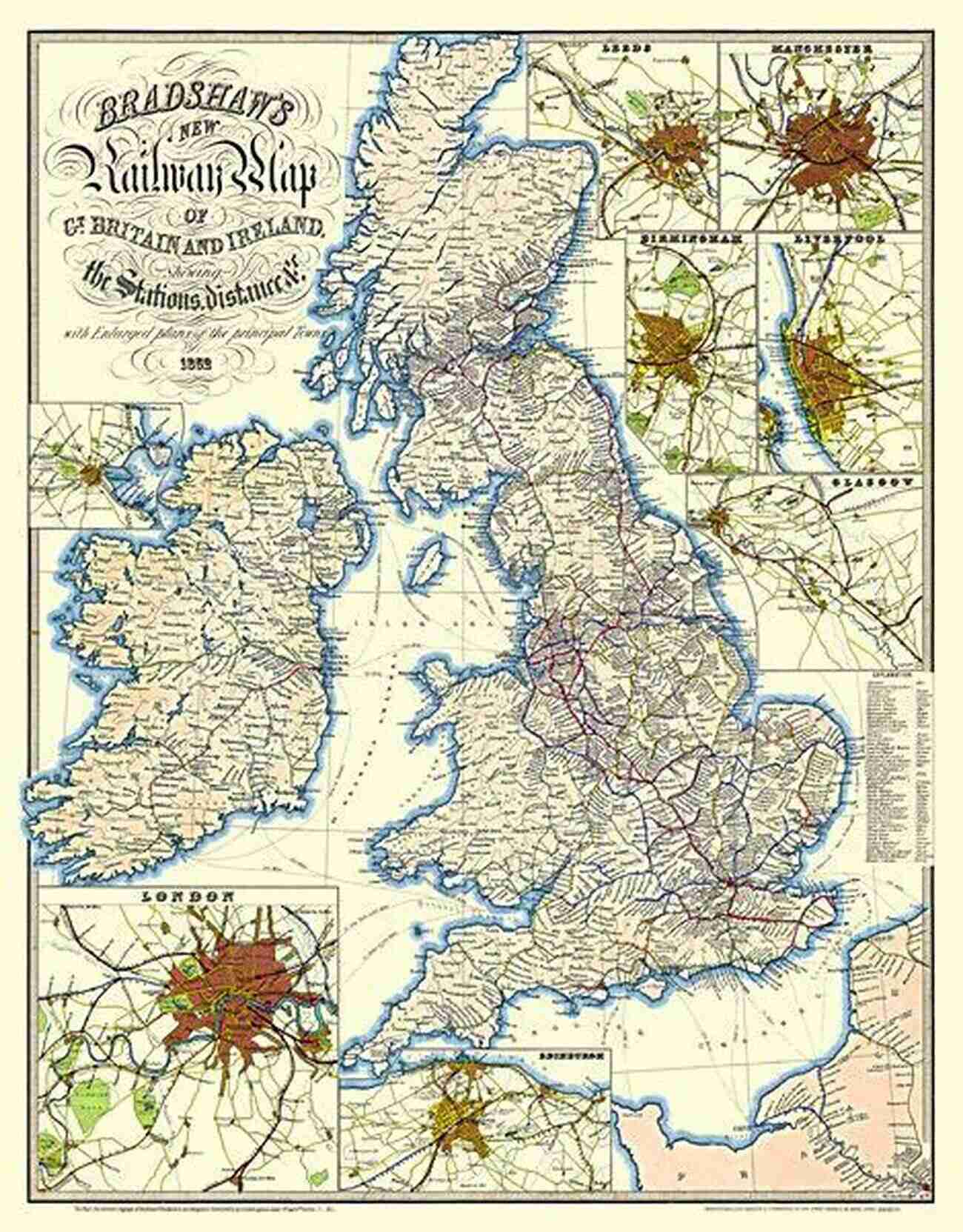 Vintage Map From George Bradshaw's Classic Guide Of 1862 Bradshaw S London: George Bradshaw S Classic Guide Of 1862