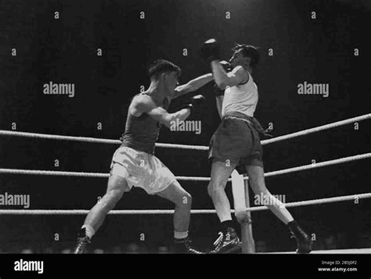 Amateur Boxer Throwing A Punch In The Ring Shadow Box: An Amateur In The Ring