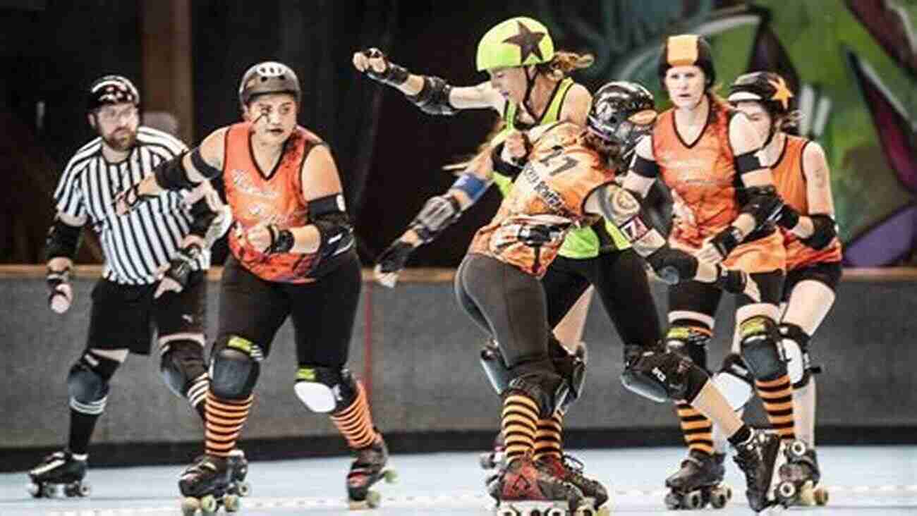 Roller Derby Team In Action, Forming A Defensive Wall Derby Life: A Crash Course In The Incredible Sport Of Roller Derby