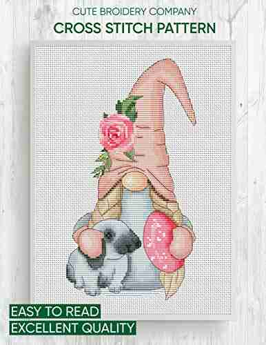 Cross Stitch Pattern: Easter Gnome: Counted Cross Stitch