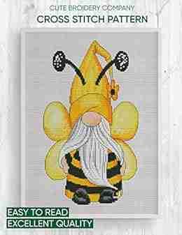 Cross stitch pattern: Gnome bee: Counted cross stitch