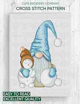 Cross Stitch Pattern: Gnome With A Snowman: Counted Cross Stitch