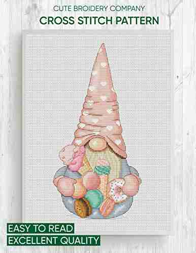 Cross stitch pattern: Valentine s day gnome: Counted cross stitch